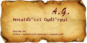 Antalóczi Györgyi névjegykártya